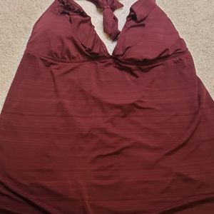 Maroon tankini top